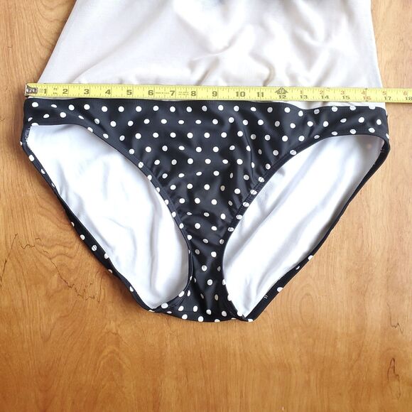 Lauren Ralph Lauren Swimsuit Womens 12 Black Polka Dot One Piece Bathing Suit - Picture 12 of 16